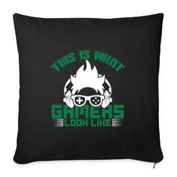 gamer look like - Sofa pillowcase 17,3'' x 17,3'' (45 x 45 cm) - black - Front