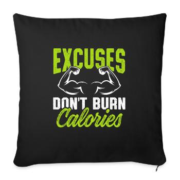 burn calories fitness - Sofa pillowcase 17,3'' x 17,3'' (45 x 45 cm) - black - Front