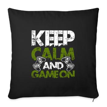 keep calm gamer - Sofakissenbezug 45 x 45 cm - Schwarz - Vorne