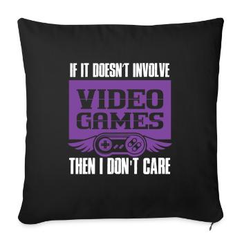 gamer video games - Sofa pillowcase 17,3'' x 17,3'' (45 x 45 cm) - black - Front