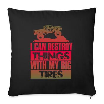 slogan du monster truck - Housse de coussin décorative 45 x 45 cm - noir - Devant