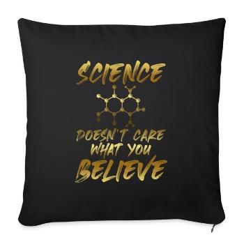 wissenschaft glaube - Sofakissenbezug 45 x 45 cm - Schwarz - Vorne