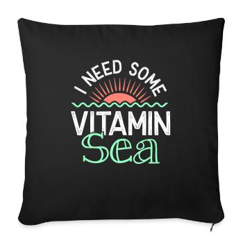 vitamin sea summer - Sofa pillowcase 17,3'' x 17,3'' (45 x 45 cm) - black - Front