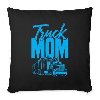 Truck mom mama - Sofa pillowcase 17,3'' x 17,3'' (45 x 45 cm) - black - Front