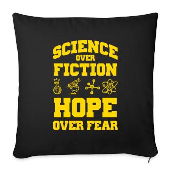 science science hope - Sofa pillowcase 17,3'' x 17,3'' (45 x 45 cm) - black - Front