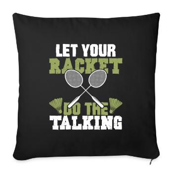 badminton badminton badminton - Sofa pillowcase 17,3'' x 17,3'' (45 x 45 cm) - black - Front
