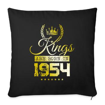kings are born 1954 - Sofa pillowcase 17,3'' x 17,3'' (45 x 45 cm) - black - Front