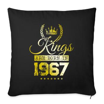kings are born 1967 - Sofa pillowcase 17,3'' x 17,3'' (45 x 45 cm) - black - Front