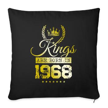 kings are born 1968 - Sofa pillowcase 17,3'' x 17,3'' (45 x 45 cm) - black - Front