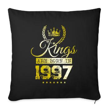 kings are born 1997 - Sofa pillowcase 17,3'' x 17,3'' (45 x 45 cm) - black - Front