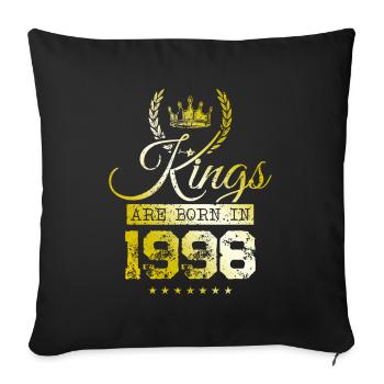 kings are born 1998 - Sofa pillowcase 17,3'' x 17,3'' (45 x 45 cm) - black - Front