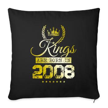 kings are born 2008 - Sofa pillowcase 17,3'' x 17,3'' (45 x 45 cm) - black - Front