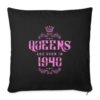 born in 1940 - Sofa pillowcase 17,3'' x 17,3'' (45 x 45 cm) - black - Front