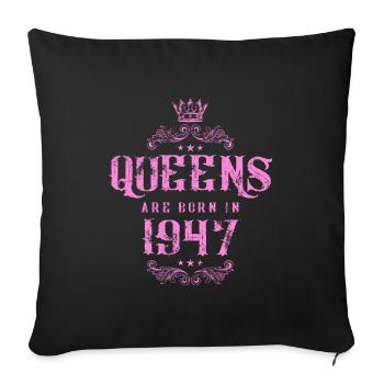 né en 1947 - Housse de coussin décorative 45 x 45 cm - noir - Devant