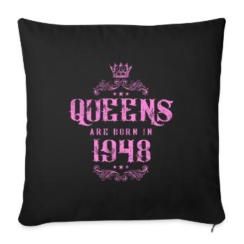born in 1948 - Sofa pillowcase 17,3'' x 17,3'' (45 x 45 cm) - black - Front