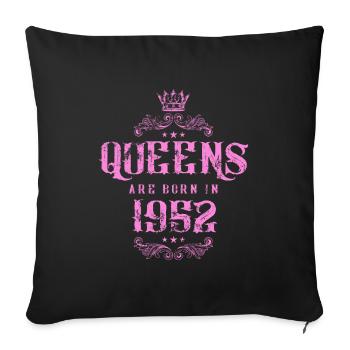 born in 1952 - Sofa pillowcase 17,3'' x 17,3'' (45 x 45 cm) - black - Front