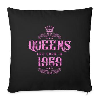 born in 1959 - Sofa pillowcase 17,3'' x 17,3'' (45 x 45 cm) - black - Front