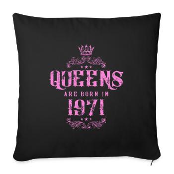 born in 1971 - Sofa pillowcase 17,3'' x 17,3'' (45 x 45 cm) - black - Front