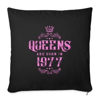 born in 1977 - Sofa pillowcase 17,3'' x 17,3'' (45 x 45 cm) - black - Front