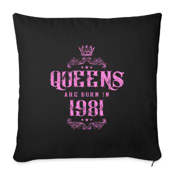 born in 1981 - Sofa pillowcase 17,3'' x 17,3'' (45 x 45 cm) - black - Front