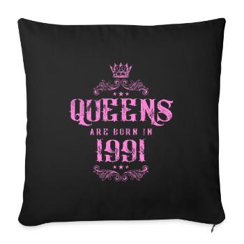 born in 1991 - Sofa pillowcase 17,3'' x 17,3'' (45 x 45 cm) - black - Front