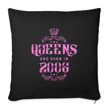 né en 2006 - Housse de coussin décorative 45 x 45 cm - noir - Devant