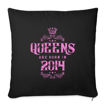born in 2014 - Sofa pillowcase 17,3'' x 17,3'' (45 x 45 cm) - black - Front