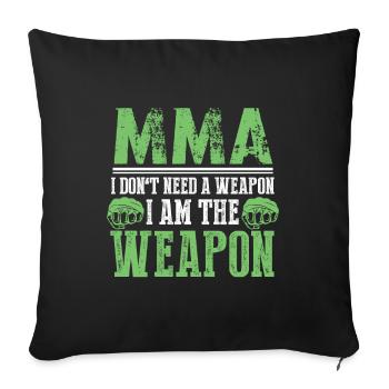 keine waffen mma - Sofakissenbezug 45 x 45 cm - Schwarz - Vorne