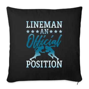 officiel de football - Housse de coussin décorative 45 x 45 cm - noir - Devant