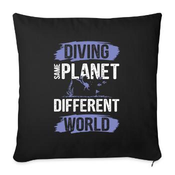 plongée dans un autre monde - Housse de coussin décorative 45 x 45 cm - noir - Devant