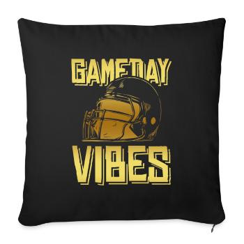 match de football - Housse de coussin décorative 45 x 45 cm - noir - Devant