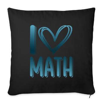 I love math - Sofa pillowcase 17,3'' x 17,3'' (45 x 45 cm) - black - Front