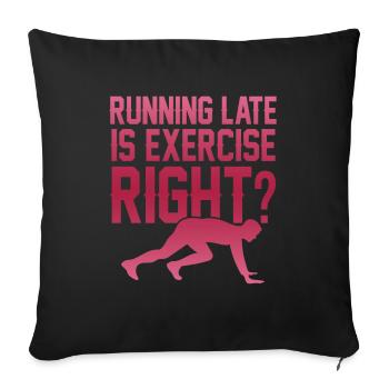 rennen running - Sofakissenbezug 45 x 45 cm - Schwarz - Vorne