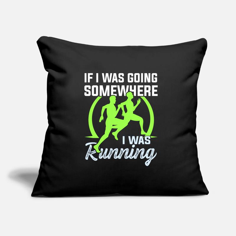 slogan de course Housse de coussin décorative 45 x 45 cm