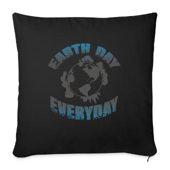 earth day environmental protection - Sofa pillowcase 17,3'' x 17,3'' (45 x 45 cm) - black - Front