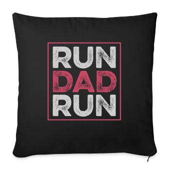 courir papa papa - Housse de coussin décorative 45 x 45 cm - noir - Devant
