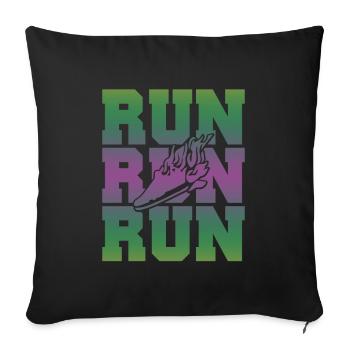rennen run - Sofakissenbezug 45 x 45 cm - Schwarz - Vorne