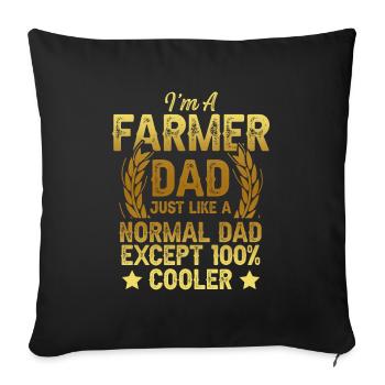 Farmer dad papa - Sofa pillowcase 17,3'' x 17,3'' (45 x 45 cm) - black - Front