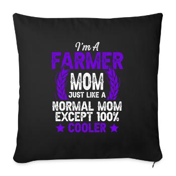 Farmer mama mom - Sofakissenbezug 45 x 45 cm - Schwarz - Vorne