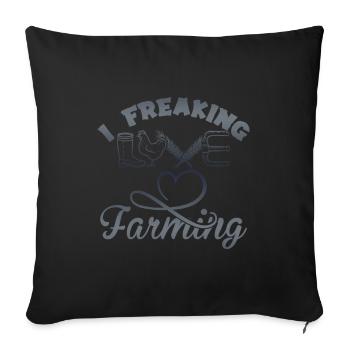 love farming - Sofa pillowcase 17,3'' x 17,3'' (45 x 45 cm) - black - Front