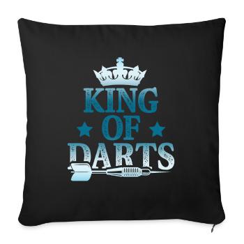 king of darts - Sofa pillowcase 17,3'' x 17,3'' (45 x 45 cm) - black - Front