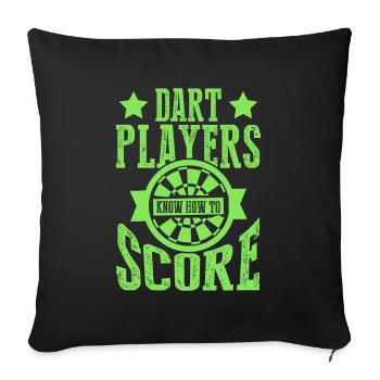 joueur de fléchettes gagnant - Housse de coussin décorative 45 x 45 cm - noir - Devant