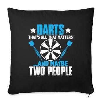 dart spruch - Sofa pillowcase 17,3'' x 17,3'' (45 x 45 cm) - black - Front