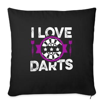 i love darts - Sofa pillowcase 17,3'' x 17,3'' (45 x 45 cm) - black - Front