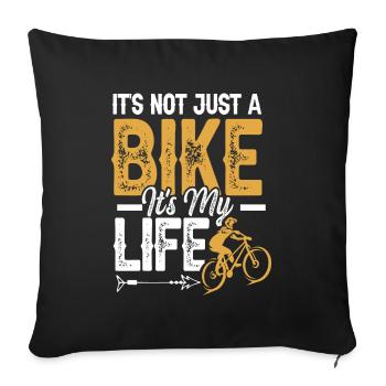 bicycle slogan lifestyle - Sofa pillowcase 17,3'' x 17,3'' (45 x 45 cm) - black - Front