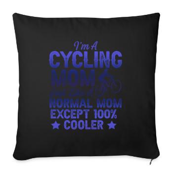 fahrrad mama mom - Sofakissenbezug 45 x 45 cm - Schwarz - Vorne