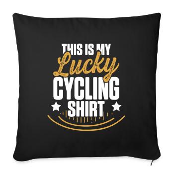bicycle shirt slogan - Sofa pillowcase 17,3'' x 17,3'' (45 x 45 cm) - black - Front