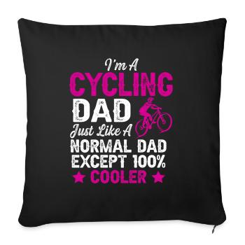 bike dad papa - Sofa pillowcase 17,3'' x 17,3'' (45 x 45 cm) - black - Front
