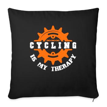 bicycle therapy - Sofa pillowcase 17,3'' x 17,3'' (45 x 45 cm) - black - Front