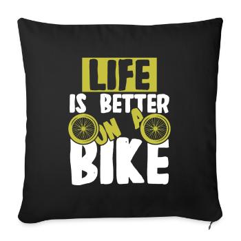 vivre est mieux vélo - Housse de coussin décorative 45 x 45 cm - noir - Devant